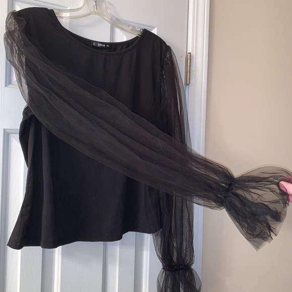Shein Tulle Sleeve Blouse XL New without tags - Picture 6 of 13